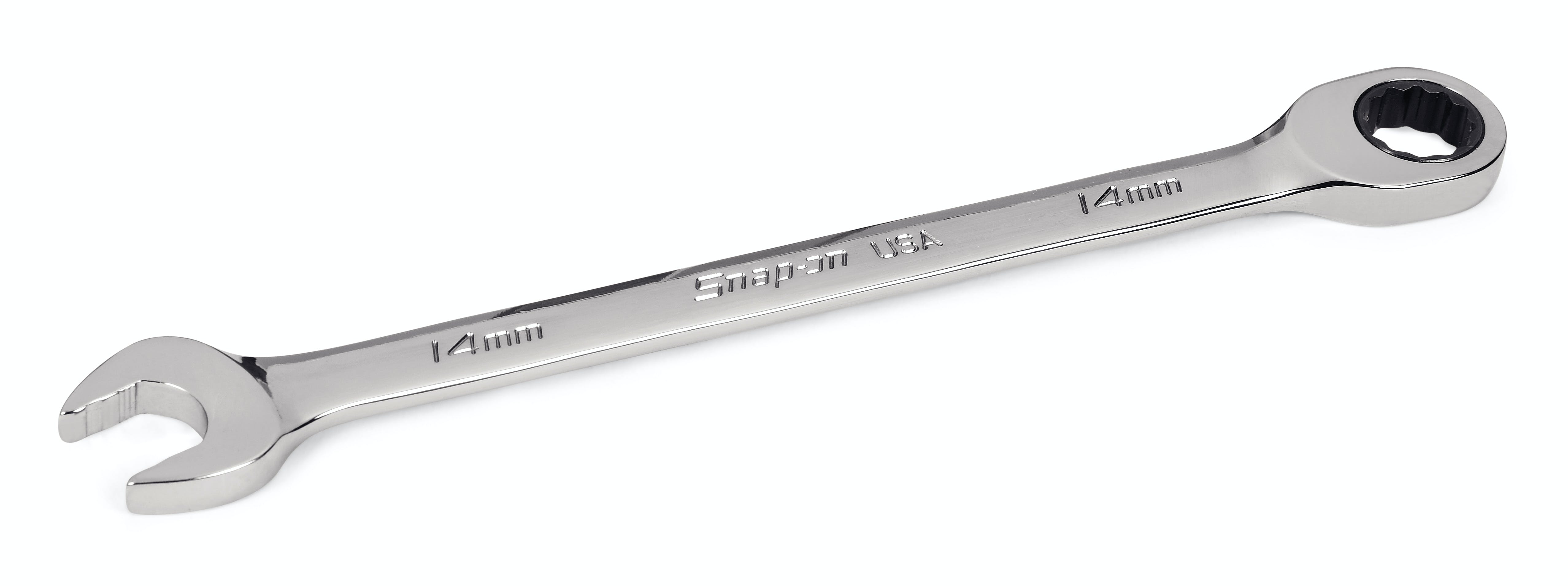 14 mm 12-Point Metric Flank Drive® Plus 0° Offset Non-Reversing Ratcheting Combination Wrench | SOXRM14 14 mm 12-Point Metric Flank Drive® Plus 0° Offset Non-Reversing Ratcheting Combination Wrench | SOXRM14